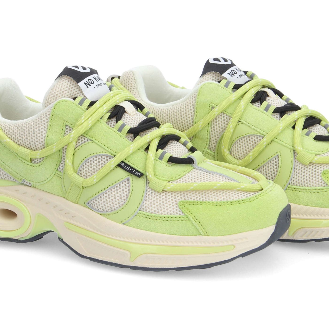 WILLO RUNNER W - MESH/SUEDE - BLANC CASSE/VERT